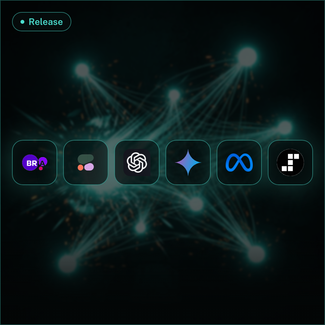 AI-generated abstract artwork of seven glowing teal nodes linked by light trails on a dark field, created with Nano Banana 2, October 2026