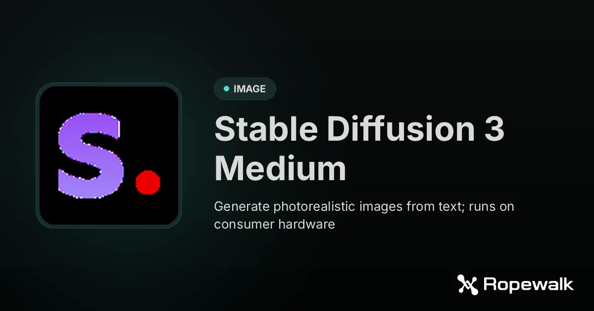 Stable Diffusion 3 Medium — AI Image Generator | Ropewalk